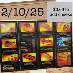 Abilene Taco Casa menu with prices
