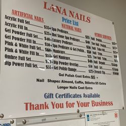 Lana Nails - Prices