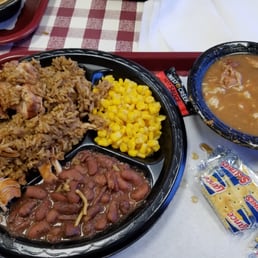 Meal deal: Jambalaya, gumbo, and two sides. Ten bucks. Meal deal: Jambalaya, gumbo, and two sides. Ten bucks.