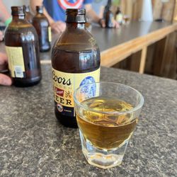 The Rambling Rose - Happy hour Saturday special! Buy first round, second is free! We got shots of Old Grand Dad and Banquets.