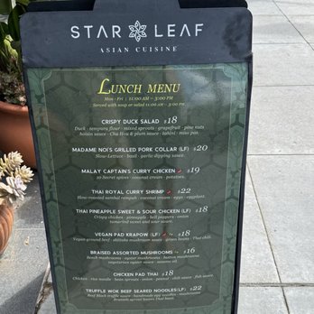 Star Leaf - Outside lunch menu - Asian Fusion Near Me - Pasadena, California