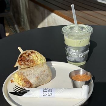 Stereoscope - Breakfast BurritoBreakfast and strawberry matcha which soooooo - Coffee Roasteries Near Me - Newport Beach, California