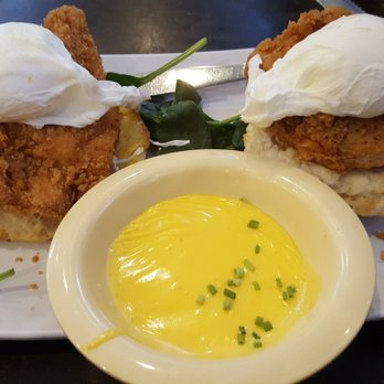 Ruby Slipper Midcity - Unseasoned fried chicken biscuit with some bland hollandaise sauce. - Breakfast & Brunch Near Me - New Orleans, Louisiana Ruby Slipper Midcity - Unseasoned fried chicken biscuit with some bland hollandaise sauce. - Breakfast & Brunch Near Me - New Orleans, Louisiana