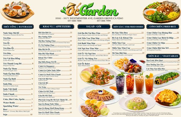 Menu photo 2 Oc Garden Garden Grove, CA Menu photo 2 Oc Garden Garden Grove, CA