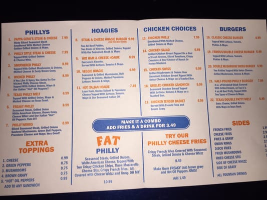 Menu photo 5 Pappa Geno's Houston, TX