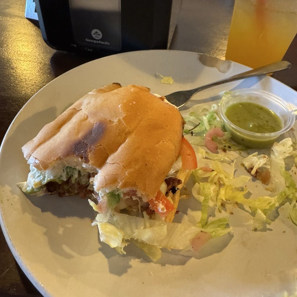 Los Guapos - Half eaten Al pastor torta - Mexican Near Me - Fort Worth, Texas