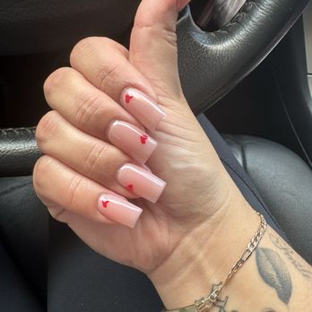 Patsy Nails Spa - Simple Valentine nails - Nail Salons Near Me - Inglewood, California