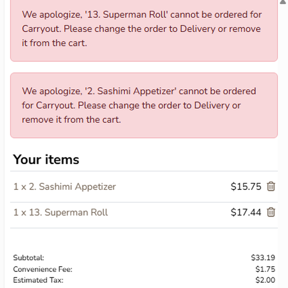 Why can I order them for delivery but not carryout?? Why can I order them for delivery but not carryout??