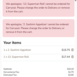 Why can I order them for delivery but not carryout??