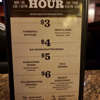 BJ's Restaurant & Brewhouse - Great happy hour menu! Side note: root beer ribs are oven baked, texture seems a little off for ribs. Avocado eggrolls are delish! - American Near Me - Concord, California
