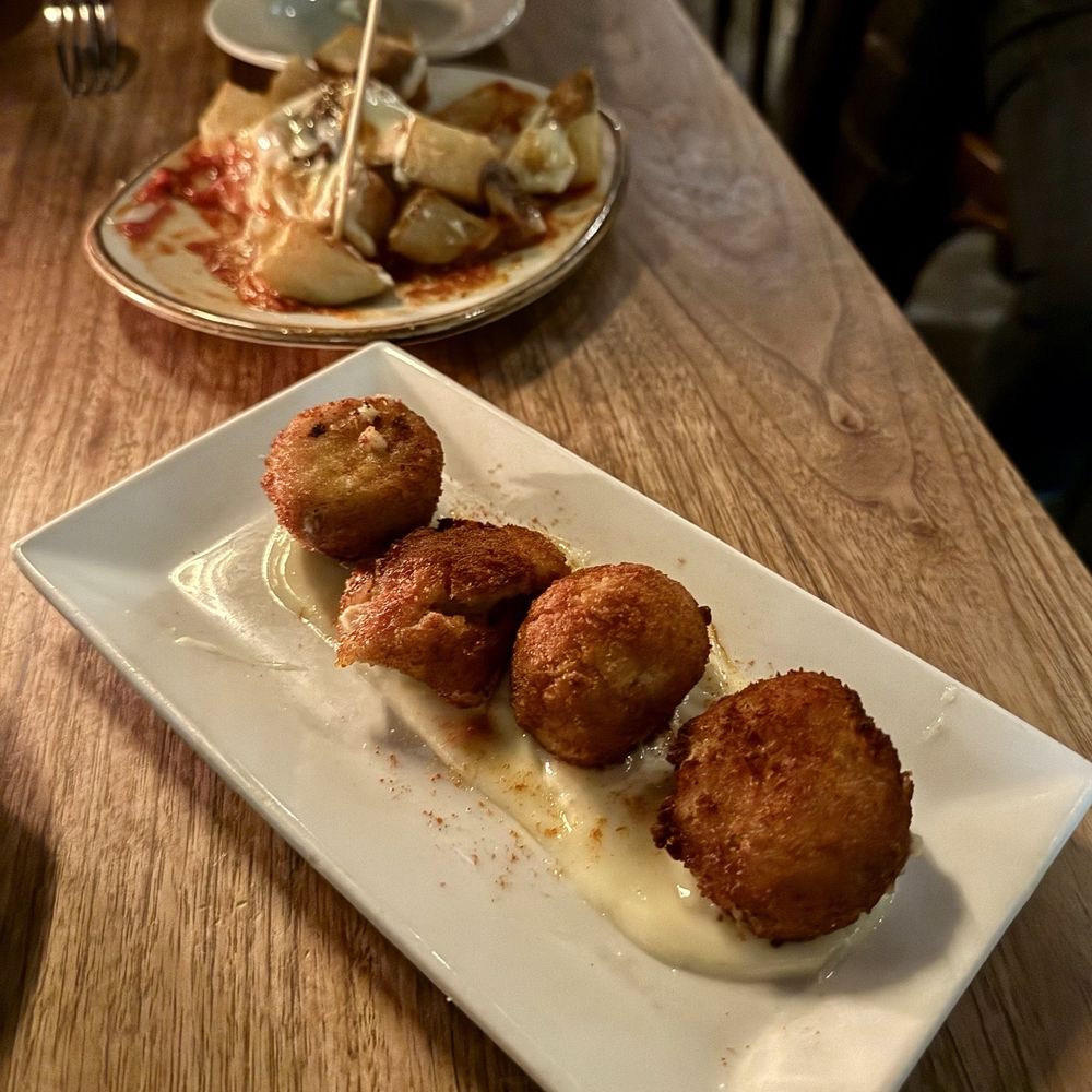 Barcelona Wine Bar - jamon & manchego croquetas ($7.5) - Wine Bars Near Me - New Haven, Connecticut Barcelona Wine Bar - jamon & manchego croquetas ($7.5) - Wine Bars Near Me - New Haven, Connecticut