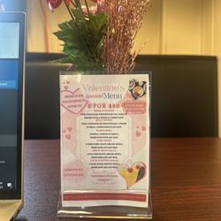 They have the cutest little valentine menu!