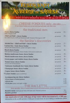 Menu photo 2 Auberge de Savièse Geneva, GE