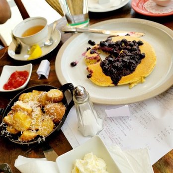MeeMa’s - Lemon Blueberry Ricotta pancakes and potatoes - Breakfast & Brunch Near Me - Long Beach, California