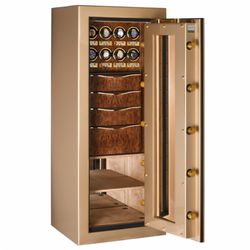 Casoro Jewelry Safes - Gen2 K2 in Bullion Gold with Burlwood