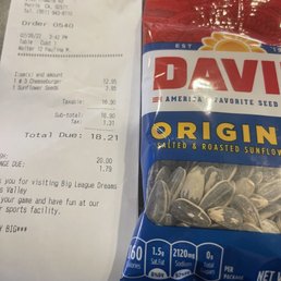 Seeds and receipt.