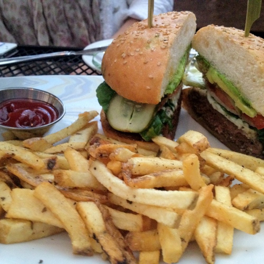 Starbelly - Burger w/ Bleu Cheese & Avocado and House Cut Fries ($11 + $2 +$2) - New American Near Me - San Francisco, California Starbelly - Burger w/ Bleu Cheese & Avocado and House Cut Fries ($11 + $2 +$2) - New American Near Me - San Francisco, California
