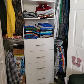 Closets And Shelving - End result, now my dad can reach all of his things - Cabinetry Near Me - Port St. Lucie, Florida