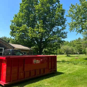 WIN Waste Innovations - Temporary dumpster in yard of homeowner. - Dumpster Rental Near Me - Portsmouth, New Hampshire WIN Waste Innovations - Temporary dumpster in yard of homeowner. - Dumpster Rental Near Me - Portsmouth, New Hampshire