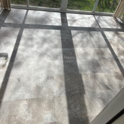 Fun, new Luxury Vinyl Tile #LVT in the sunrooom