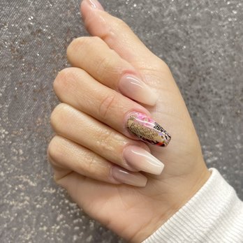 Leposh Nails - Ombré nails with foil - Nail Salons Near Me - Atlanta, Georgia Leposh Nails - Ombré nails with foil - Nail Salons Near Me - Atlanta, Georgia