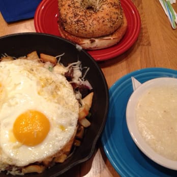J. Christopher's - Popular skillet - sausage & gravy skillet w/ everything bagel & side of grits - Breakfast & Brunch Near Me - Atlanta, Georgia J. Christopher's - Popular skillet - sausage & gravy skillet w/ everything bagel & side of grits - Breakfast & Brunch Near Me - Atlanta, Georgia