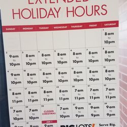 Big Lots - Holiday hours