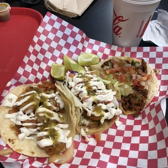 So-Cali Taco Shop - In order(L to R): Shrimp Taco, Fish Taco, and Taco el Pastor - Mexican Near Me - Murfreesboro, Tennessee So-Cali Taco Shop - In order(L to R): Shrimp Taco, Fish Taco, and Taco el Pastor - Mexican Near Me - Murfreesboro, Tennessee