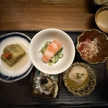 Ichika - Omakase - eggplant, oyster, amaebi, scallop and tuna - Sushi Bars Near Me - Milpitas, California Ichika - Omakase - eggplant, oyster, amaebi, scallop and tuna - Sushi Bars Near Me - Milpitas, California