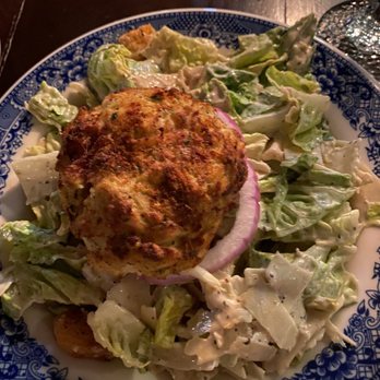 Dobbin House Tavern - Caesar Salad with crab cake - Bars Near Me - Gettysburg, Pennsylvania