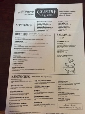 Menu photo 2 Country Bar & Grill Plattsmouth, NE Menu photo 2 Country Bar & Grill Plattsmouth, NE