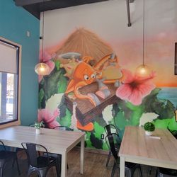 Poke King - Interior Mural in the tiny dining space