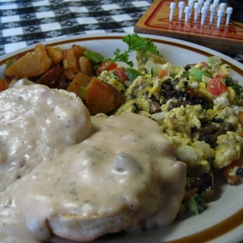 Bonny's Cafe - The Veggie Platter - veggie omelette, country potatoes, fabulous biscuits & gravy - Breakfast & Brunch Near Me - El Cajon, California