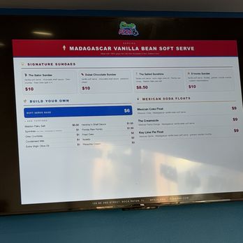 Pzza& - Soft serve menu - Pizza Near Me - Boca Raton, Florida
