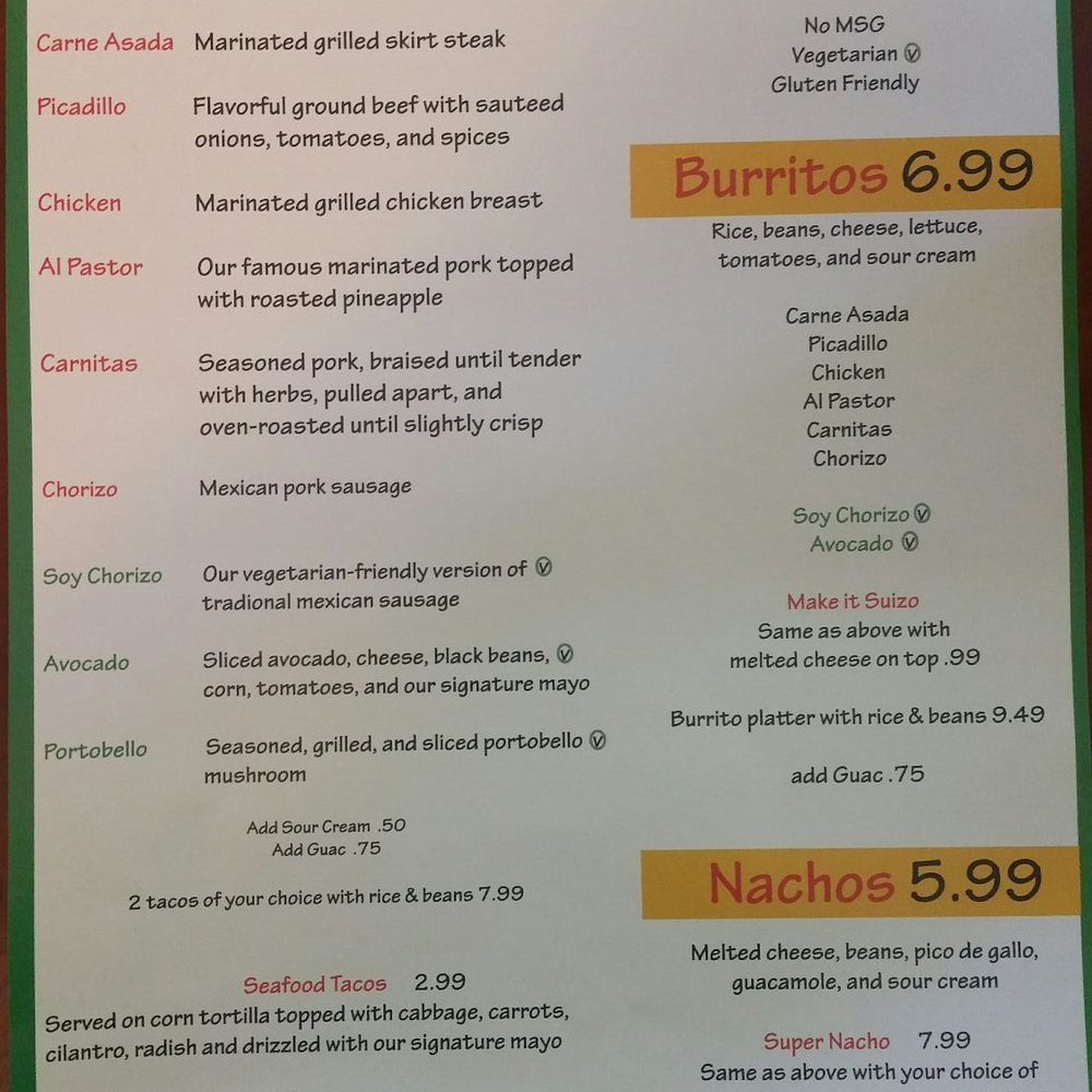 Taco Shop - menu page 1 - Tacos Near Me - Palatine, Illinois Taco Shop - menu page 1 - Tacos Near Me - Palatine, Illinois