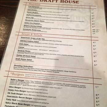 Draft House - Menu! - American Near Me - Dewitt, Michigan