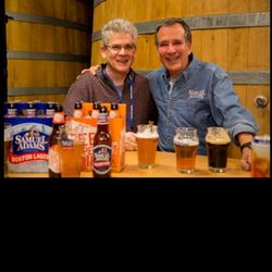 Stream Productions - Sam Adam's Boston Beer Boston Beer Company founder Jim Koch on set  tasting Sam Adams with Stream Production's Wayne Martin