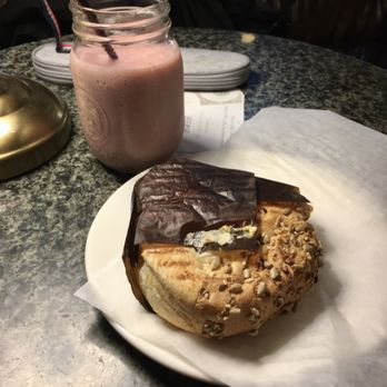 Grounds For Coffee - Vegan Cheese Bun, Sour Cherry & Banana Smoothie - Coffee & Tea Near Me - Vancouver, British Columbia