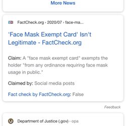 Nottingham Bar - Facemask Exemption Card Alert -- Fake, not supported by the ADA legislation.