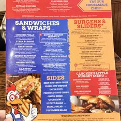 Apex Wings - Menu 2026
