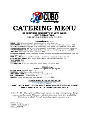 Menu photo 8 CUBO de cuba Portland, OR Menu photo 8 CUBO de cuba Portland, OR