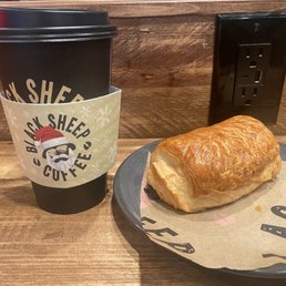 Chai tea and chocolate croissant