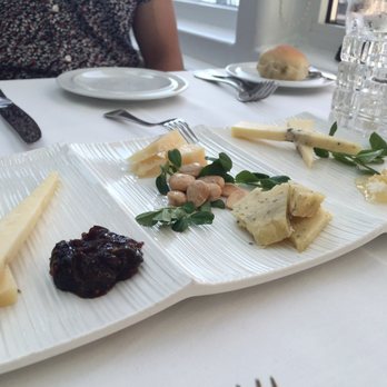Blu - Michigan cheese sampler. So good! Honey was delicious. Loved the pea shoots - French Near Me - Glen Arbor, Michigan
