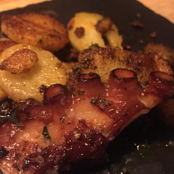 La Rambla - Hot off the grill! Octopus, yum!