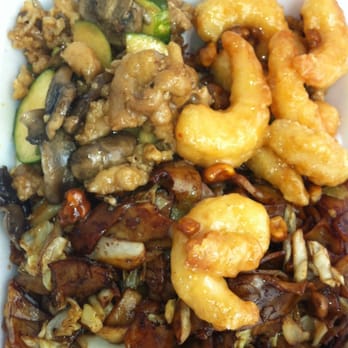 Panda Express - Chow fun, shrimp walnut, and chicken with mushroom - Chinese Near Me - Honolulu, Hawaii Panda Express - Chow fun, shrimp walnut, and chicken with mushroom - Chinese Near Me - Honolulu, Hawaii