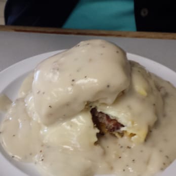 Jody's Diner - Sausage egg biscuit with fabulously delicious sausage milk gravy. - Diners Near Me - Evanston, Wyoming