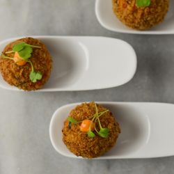 Simply Honest Kitchen - Smoked Eggplant & Sweet Potato Croquettes with Sriracha Aioli
