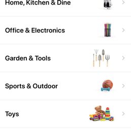 Shopping categories