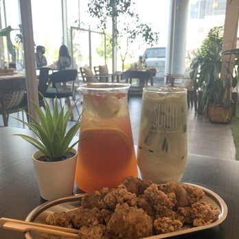 Miss Lin Cafe - (Forgot what drink my friend ordered), iced matcha latte and salt/pepper chicken - Cafes Near Me - Markham, Ontario Miss Lin Cafe - (Forgot what drink my friend ordered), iced matcha latte and salt/pepper chicken - Cafes Near Me - Markham, Ontario