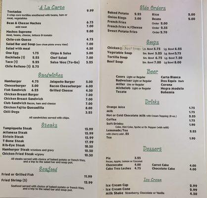 Menu photo 2 El Patio Restaurant Presidio, TX Menu photo 2 El Patio Restaurant Presidio, TX